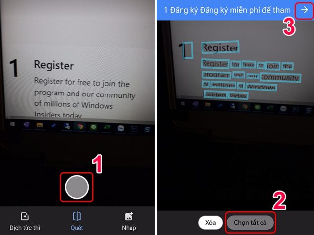 Bước 3 sử dụng google dịch hình ảnh